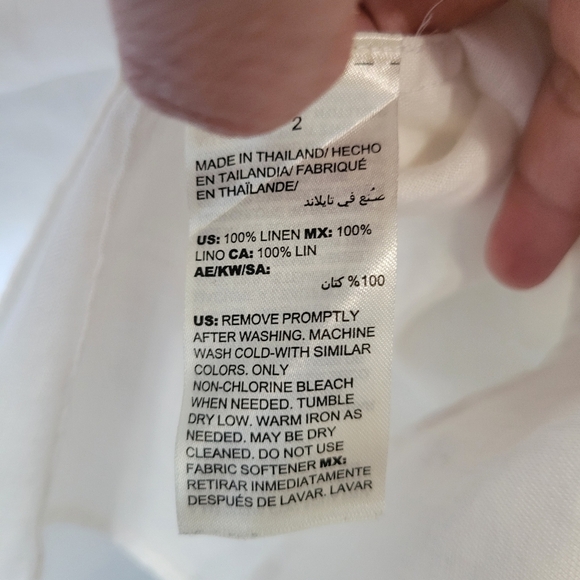 Chico's Linen Non-iron Lagenlook Tunic Tp Size 2 Large White - Picture 3 of 7